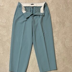 Chelsea28 Teal Cropped Straight-Leg Chinos